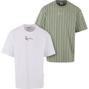 Karl Kani - Shirt - Groen/Wit - 2 Pack - Kwartmouw