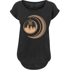 F4NT4STIC Shirt 'Harry Potter Hogwarts Moon'  abrikoos / zwart