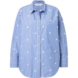 Studio Untold Blouse  azuur / wit