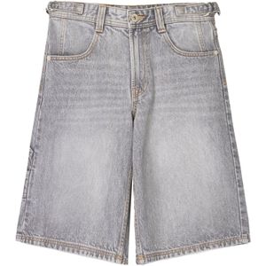 Bershka - Jeans - Lichtgrijs - Baggy - Mid Waist - Knielengte