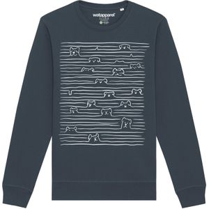 Watapparel Sweatshirt ' Doodle Dogs '  antraciet / wit gemêleerd
