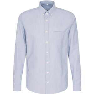 Overhemden - Blauw - Regular Fit - Lange Mouwen - Button-Downkraag