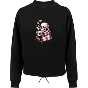 F4NT4STIC Sweatshirt 'Cozy Winter Skelett'  rosa / zwart