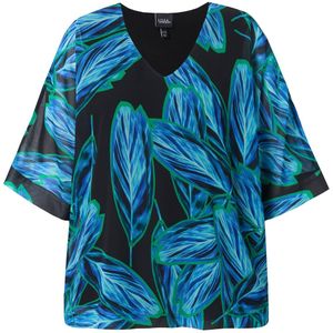 Ulla Popken Shirt  blauw / groen / zwart