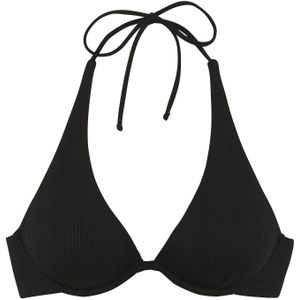 Look - Bikinitopje - Zwart - Gestructureerd - Met Beugel - Verwijderbare Softcups