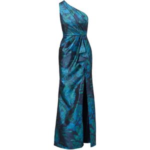 Adrianna Papell Avondjurk 'One Shoulder Jacquard Gown'  blauw