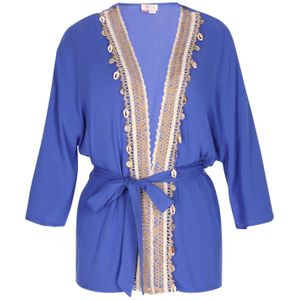 IZIA Kimono  blauw / lichtbruin