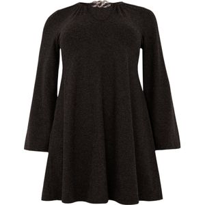 Tuniek - Melange - Wide Bottom - Met Kettingdetail - Uitlopende Mouwen