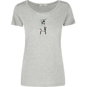 GREENBOMB Shirt 'Bike Romantic'  grijs / zwart