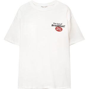 Pull&Bear Shirt  oranje / rood / zwart / wit