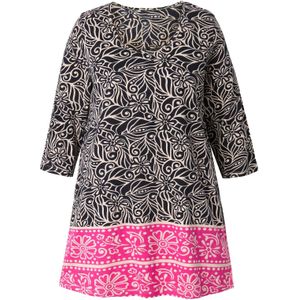Ulla Popken Shirt  ecru / pink / zwart