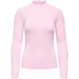 Jdyfransiska - Top - Lange Mouwen - Hoge Hals - Slim Fit - Ruches