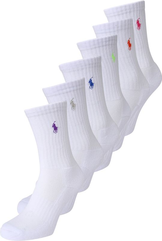 Polo Ralph Lauren - Huissokken - Blauw Lichtgrijs Neongroen Wit - 6er Pack