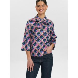NÜMPH Shirt 'NUTARTY'  navy / pink