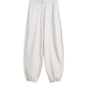 Bershka - Broek - Lichtgrijs - Tapered - Sweatstof