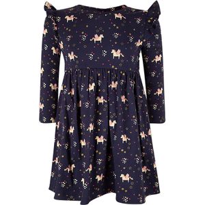 happy girls Jurk  beige / navy / goud / pink