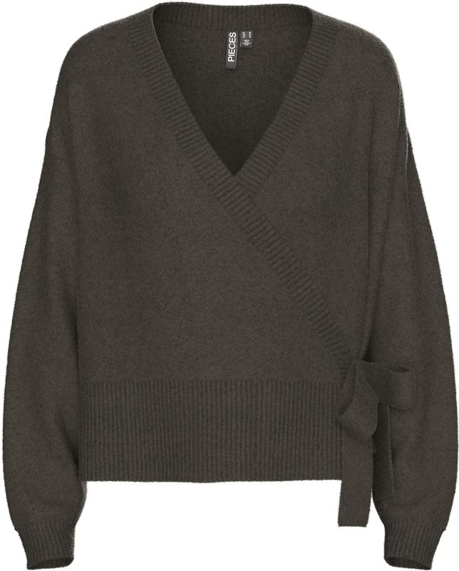 PIECES - PCMALOU - Gebreid Vest - Donkerbruin