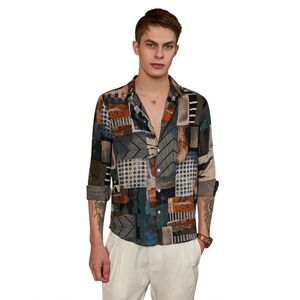 Campus Sutra Overhemd 'Emmalyn'  beige / indigo / bruin / donkergroen