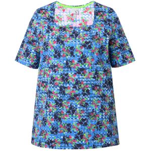 Ulla Popken Shirt  royal blue/koningsblauw / mintgroen / oranje