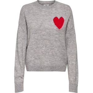 JDY Trui  grijs gemêleerd / rood