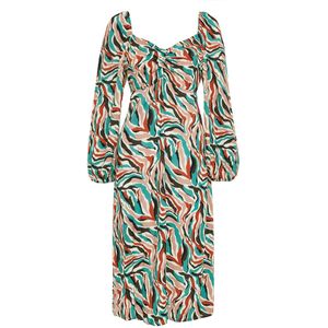 Threadbare Jurk 'Polo'  taupe / jade groen / rood / zwart