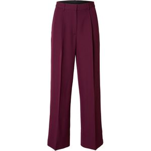 SELECTED Bandplooibroek 'SLFFEDORA'  aubergine