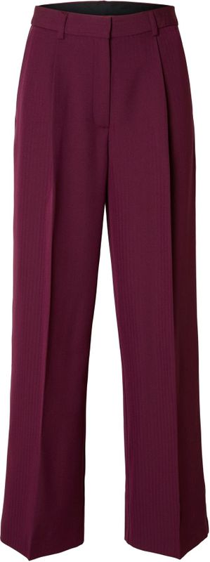 SELECTED Bandplooibroek 'SLFFEDORA'  aubergine