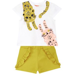 Denokids Trainingspak 'Twin Leos'  wit