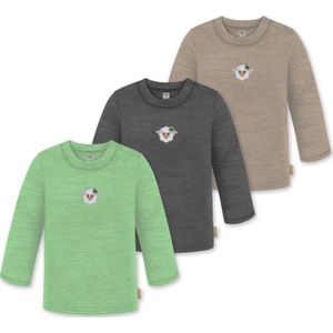 normani Shirt 'Taupo'  donkerbeige / antraciet / lichtgroen / wit