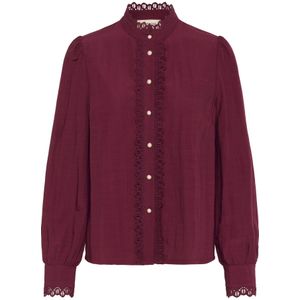 Cream Blouse 'Pia'  bordeaux
