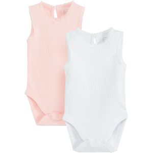 Cool Club Rompertje/body  rosa / wit