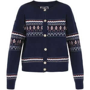 DreiMaster Maritim Gebreid vest  navy / turquoise / natuurwit