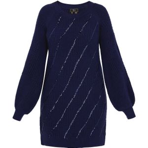 faina Gebreide jurk  navy