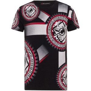 CIPO & BAXX Shirt  lichtgrijs / rood / zwart