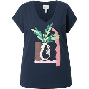 Ulla Popken Shirt  marine / bruin / grasgroen / pink