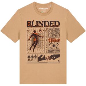 Watapparel Shirt 'Blinded'  beige / chocoladebruin / mokka / donkeroranje