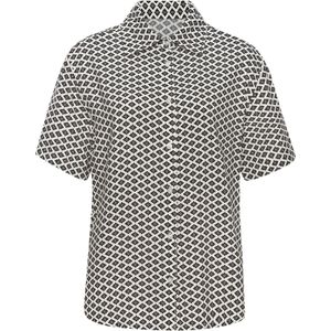 Zwart/Wit Gedessineerde Pyjama - All-Over Print - Knoopsluiting