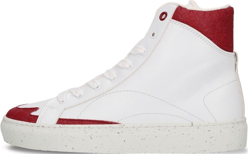 nae - London - Sneakers - Rood/Wit - Hoog