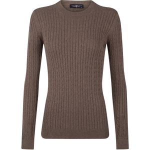 Jimmy Sanders - Kabeltrui - Bruin - 100% Katoen - Dames