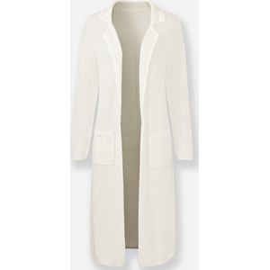 Ecru Vest - 100% Katoen - Lange Mouwen - Reverskraag - Opgestikte Zakken