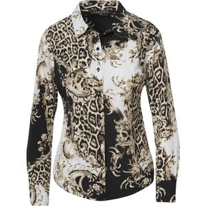 KOROSHI Blouse  beige / zwart / wit