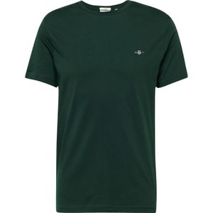 Gant - SLIM SHIELD SS T-SHIRT - T-shirt - Tartan green - Met Logoborduursel op Borsthoogte