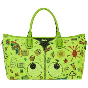 MYMO Shopper 'Pop Eyetheme'  neongroen / oranje / rood / zwart