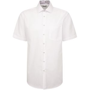 Seidensticker - Businessoverhemd - Wit - Regular Korte Mouwen Kentkraag Uni