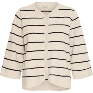 Fransa Gebreid vest 'FRBitte Car 2'  zwart / wolwit