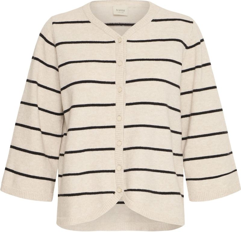 Fransa Gebreid vest 'FRBitte Car 2'  zwart / wolwit