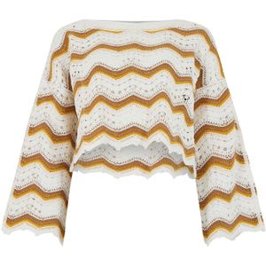 Apricot Gebreide top  ecru / bruin