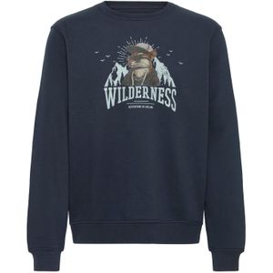 BLEND Sweatshirt 'BHIAN'  beige / pastelblauw / donkerblauw / zwart