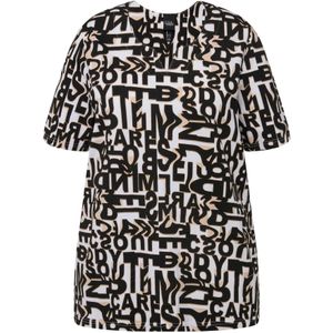 Ulla Popken Shirt  beige / zwart / wit