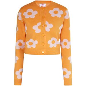 MYMO Gebreid vest  oranje / wit